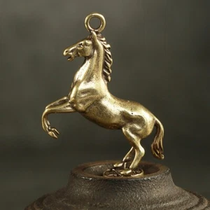 Ciondolo Cavallo Vintage Ottone Miniatura Appeso Portachiavi Ornamento Decorazione Regalo - Foto 1 di 10
