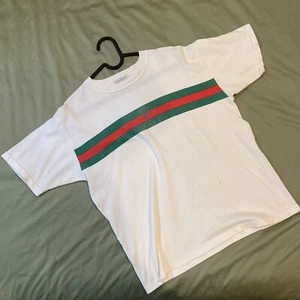 80’s Bootleg Gucci Sherry Line Stripe T-shirt Made in Italy - Picture 1 of 6