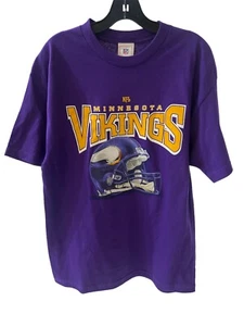 NFL Minnesota Vikings Mens Purple TShirt with Logo Graphic New Old Stock Sz L - Picture 1 of 4
