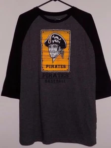 Camiseta de los Piratas de Pittsburgh Majestic Cooperstown Mangas Tres Cuartos Raglan Nueva Con Etiquetas - Imagen 1 de 3