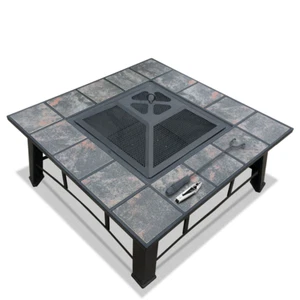 NNEDSZ Pit BBQ Grill Smoker Table Outdoor Garden Ice Pits Wood Firepit - Picture 1 of 7
