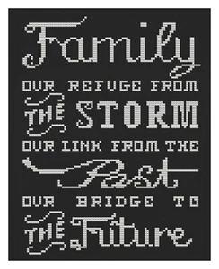 Cross Stitch Kit or Pattern - Florashell - Family Saying - Picture 1 of 1