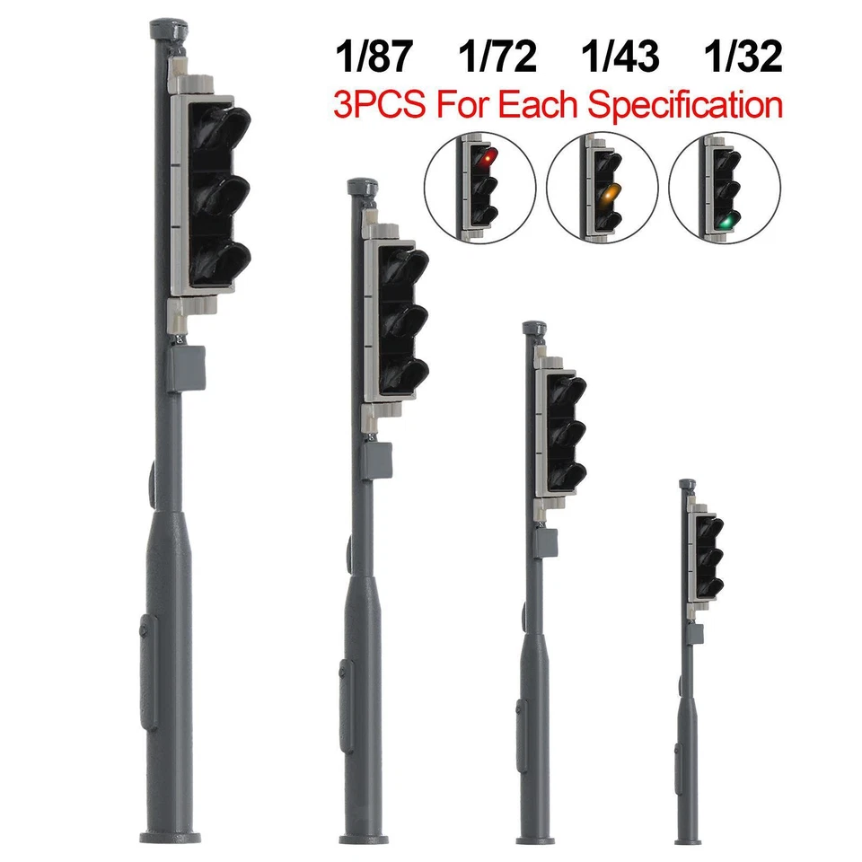 3 Pieces Train Traffic Signal for Train Railway Accessories Layout - Image 1 of 1