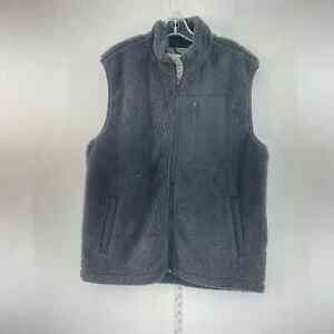 St. John's Bay Black Polyester Fleece Vest Men M Preowned