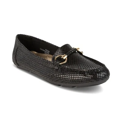 Mocasín de conducción Karen Scott Kenleigh para mujer plano negro escala nuevo en caja talla 8 Foto 1 de 4