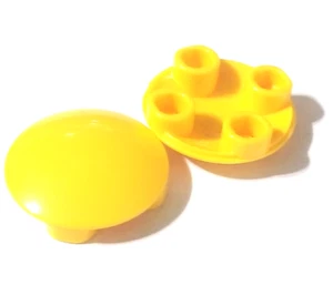 LEGO 2x Yellow Plate 2x2 Round with Rounded Bottom (Part 2654 / 28558) - Picture 1 of 1