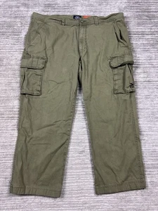 St Johns Bay Pants Mens 40x30 Green Cargo Comfort Stretch Cotton Blend - Picture 1 of 14