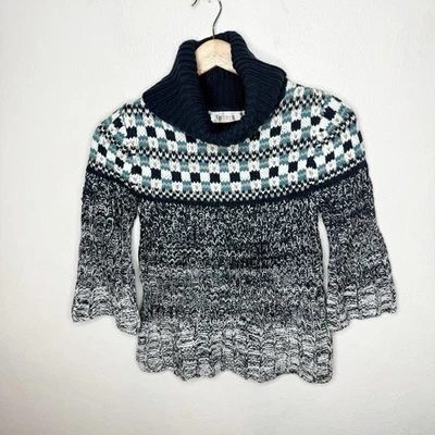 Suéter Decree Azul Cuello Capucha Media Manga Para Mujer Pequeño Vacaciones Azul Atlántida Foto 1 de 4