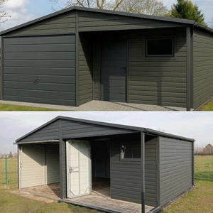 Blechgarage 6x5 m Carport Metallgarage Fertiggarage KFZ Lager Lieferung Montage - Bild 1 von 5