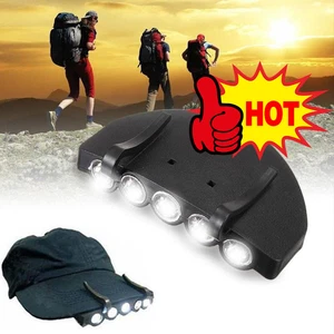 -Outdoor Hot Clip On 5LED Head Cap Light Head Lamp Hunting Camp Fishing - Au - Picture 1 of 13