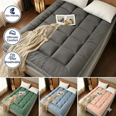 4 Inches Thick Mattress Topper Quilted Cooling Mattress Topper Pad - Image 1 of 4