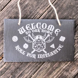 Sign - Slate - Welcome roll for initiative - 12x7in - Picture 1 of 2