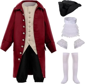 Disfraz Colonial BPURB Niños Siglo XVIII Disfraz Americano Juegos con disfraces Halloween - Imagen 1 de 4