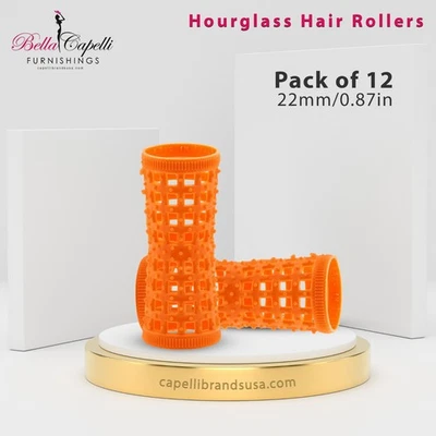 Hourglass All Hair Types Unisex Rollers– Orange 22mm/0.87in – Pack of 12 - Image 1 of 4