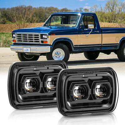 Par de faros LED 5x7" 7x6"" rectangulares H4 Hi/Lo para Ford F-150 F-250 F-350 DOT Foto 1 de 4