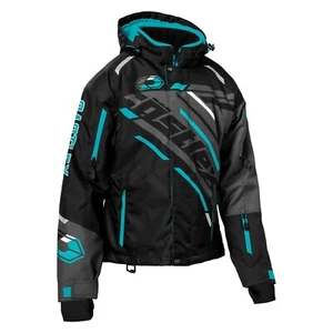 Castle X REACT FLOATER Women's Snowmobile Jacket Black/Turquoise/Charcoal  M-2XL - Picture 1 of 2