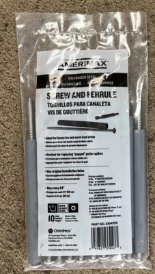 Amerimax Gutter Screw with Ferrule Galvanized Steel 7” 33047PK ( 10PK)