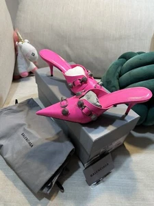 Balenciaga Cagole Pointed Toe Mule in Fluo Pink - Picture 1 of 6