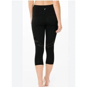 Zyia Pants Girls 8-10 Leggings Black Camo Reflective Cropped High Rise Pockets - Picture 1 of 6