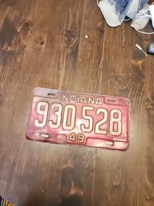 VINTAGE OLD-SCHOOL INDIANA 1949 AUTOMOBILE LICENSE PLATE #930528 - RARE - Picture 1 of 8
