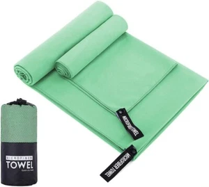 Toalla Deportiva Microfibra - 16x32" Secado Rápido, Ligera, Viaje con Bolsa - Imagen 1 de 4