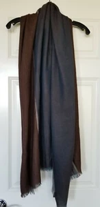 Loro Piana Brown Blue Grey Aylit Cashmere Scarf  - Picture 1 of 12