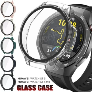 PC Watch Case Cover Tempered Glass Screen Protector For Huawei Watch GT 5/5 Pro - Picture 1 of 18
