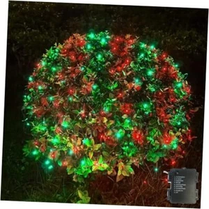 2 Pack Battery Operated Net String Lights 4.9x3.9Ft 100LED-Light 8 Red & Green - Picture 1 of 7