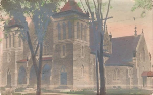 VINTAGE TROY NY NEW YORK POSTCARD CHRIST CHURCH 1948 TINTED RPPC 081423 S - Picture 1 of 2
