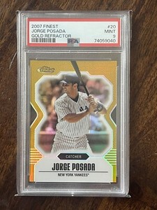 2007 Topps Finest Jorge Posada Gold Refractor /50 PSA 9 - POP 2