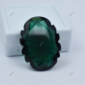 Piedra preciosa suelta topacio verde natural corte ovalado CERTIFICADO 45,65 quilates - Imagen 1 de 12