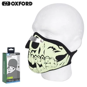 Oxford OX629 Motorcycle Motorbike Universal Neoprene Glow skull Face Mask - Picture 1 of 3