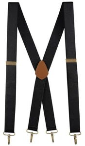 Buyless Fashion Men Adjustable Suspenders 48" 1 1/4" X Back with Metal Hooks - Picture 1 of 77