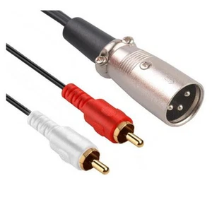 Doble 2RCA Macho Enchufe a XLR Macho Adaptador Spiltter Cable de Conexión Cable de Audio 6〃 - Imagen 1 de 2