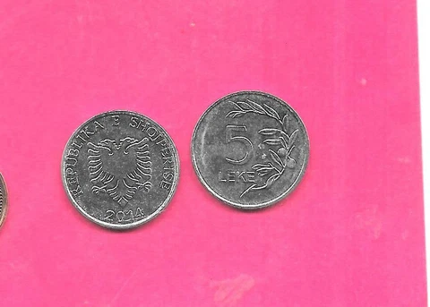 ALBANIA KM76 2014 UNCIRCULATED-BU MINT EXCELLENT 5 LEKE MODERN  COIN Cover