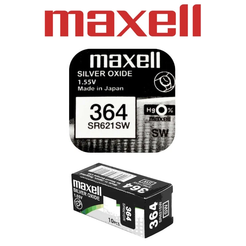 Pile MAXELL SR621SW / SR621 / 364 pour Montre