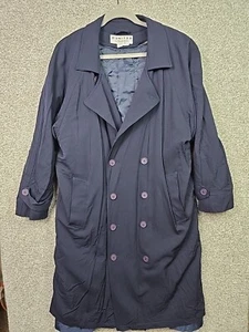 VTG United by Brookhurst Coat Mens 42 R Blue Wool Trench Coat Removable Liner - Picture 1 of 22