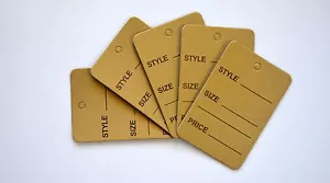 2000 precio de mercancía dorada joyería tienda de prendas papel etiquetas pequeñas 4,5x2,5 cm - Imagen 1 de 1