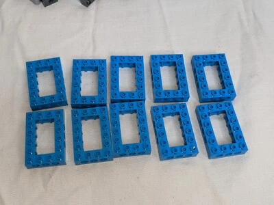 10x LEGO Dark Azure Technic Bricks, 4 x 6 with Open Center 2 x 4 (32531) - Image 1 of 2