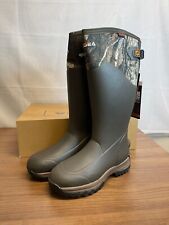 Hisea Mens Olive Camo Round Toe Rubber Mid Calf Hunting Boots Size US 6