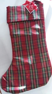 Lenox Set 2 MEDIAS NAVIDEÑAS DESLUMBRAMIENTO TARTÁN NAVIDAD Cuadros Metálicos Brillo NUEVO - Imagen 1 de 4