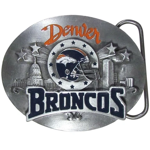 Denver Broncos 3D Metal Team Belt Buckle (NFL Football) Limited Edition Cover
