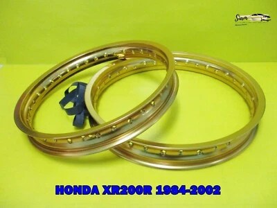 HONDA XR200R 1984-2002  F & R ALUMINIUM GOLD WHEEL RIM SET  **si1345** Foto 1 de 4