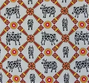 BTY Bovine Moo-Chic Diamantes Rojos Elegante Tela de Algodón Blanco Vaca Por Yarda - Imagen 1 de 1