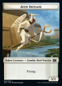 Worm (020) // Aven Initiate (004) Token x4 4x Double Masters 2022 casi nuevo Magic The Gathering - Imagen 1 de 2