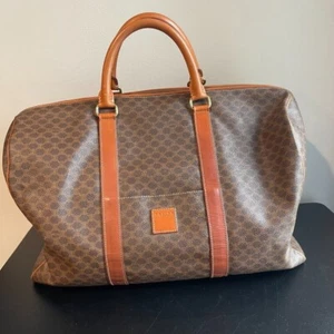Celine Vintage Macadam Coated Canvas Duffle Bag - Brown - Preowned - Picture 1 of 16