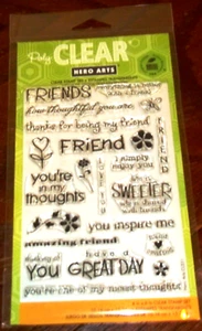 CLEAR ACRYLIC HERO ARTS STAMPS FRIENDS ~ HAVE A GREAT DAY  wks CTMH blk - Picture 1 of 1
