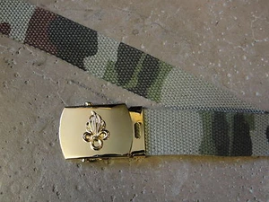 Ceinture toile camouflée / camo C/E Légion Etrangére boucle et flamme dorées - Imagen 1 de 1