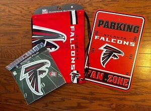 Atlanta Falcons Fan Gear Package Window Film Decal, Drawstring Bag, Parking Sign - Picture 1 of 1