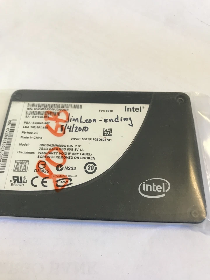 583998-001 HP HARD DRIVE 80GB FX SATA 3GB/S 2.5" INTERFACE SSD  - Image 1 of 1